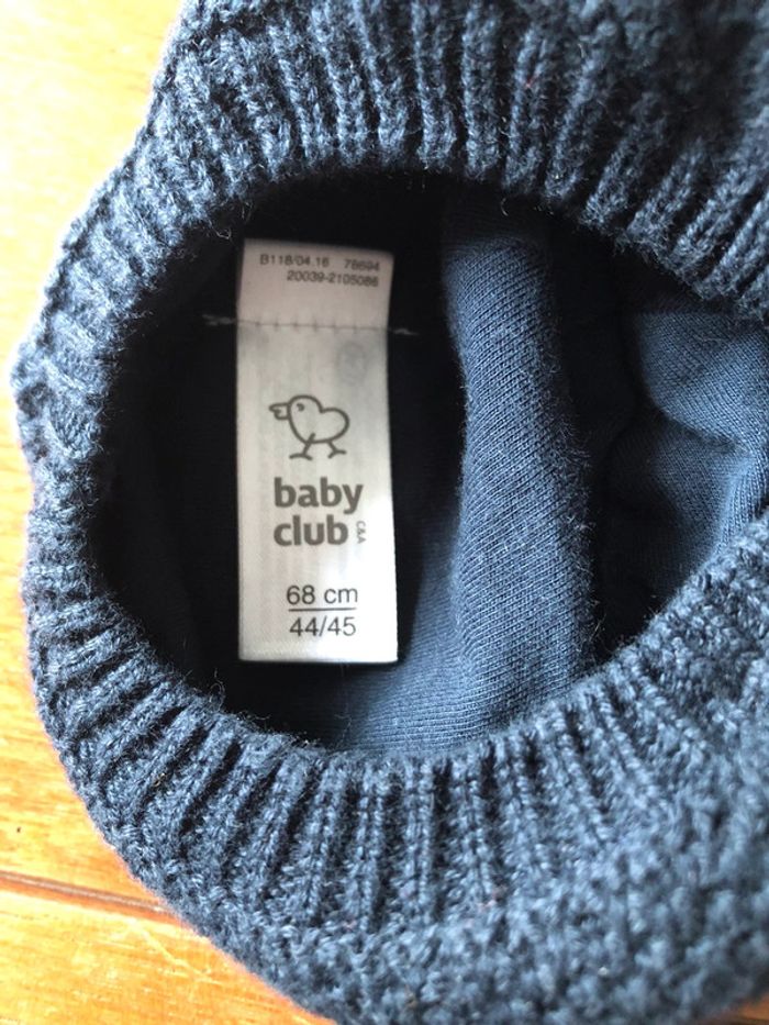 Bonnet bébé bleu marine 0-3 mois (petit) - photo numéro 3