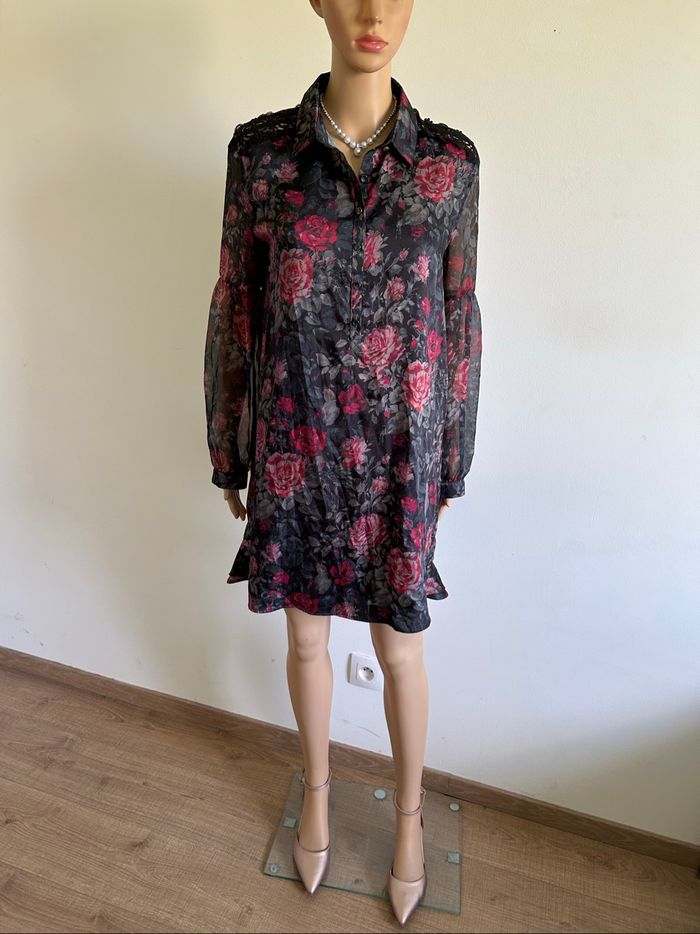 Robe fleurie à manches longues Morgan taille 36 jamais portée - photo numéro 3