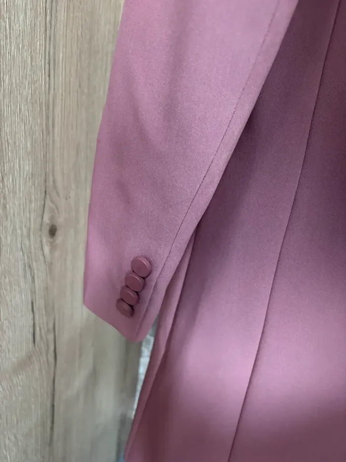Manteau long rose poudré ( trench/blazer ) taille M - photo numéro 7