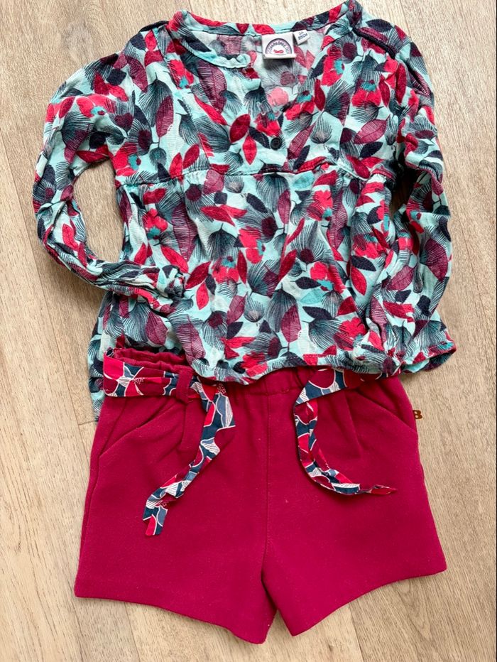Ensemble short et blouse 2/3 ans