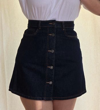 Jupe en jean taille haute boutonnée taille S