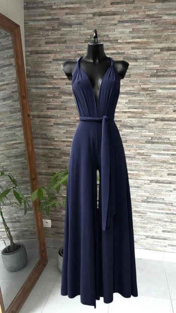 Combinaison couleur bleu marine fabriquée en France dos nu