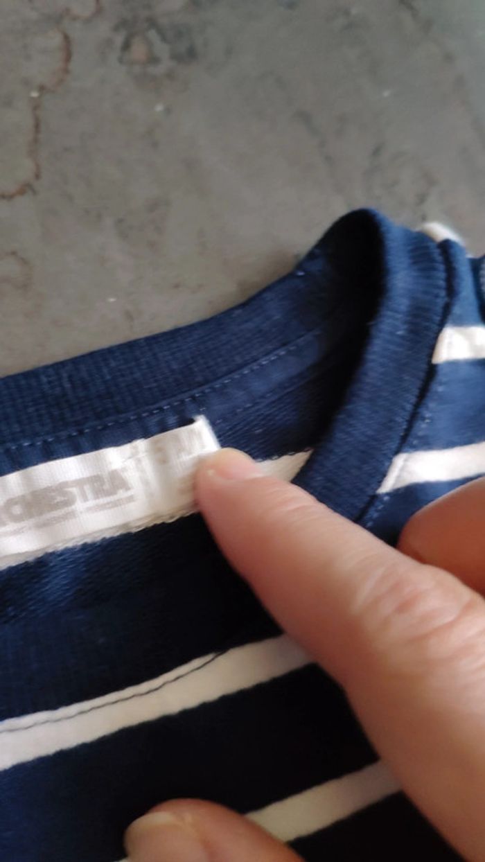 Pull fil orchestra coeur bleu et blanc rayé 5 ans - photo numéro 4