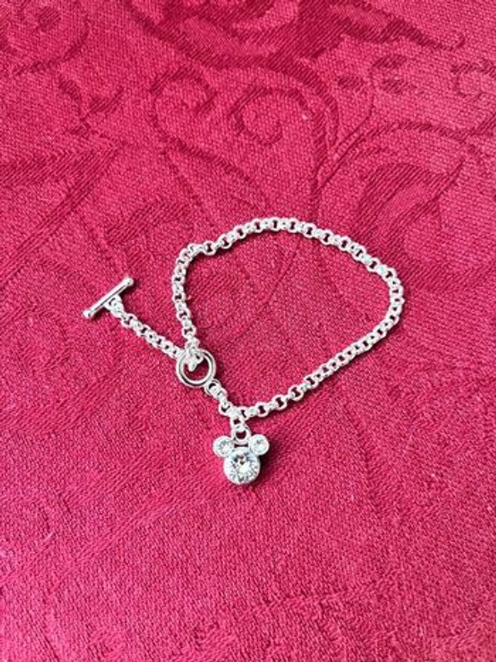 Bracelet argenté fantaisie Mickey strass Disneyland Paris - photo numéro 2