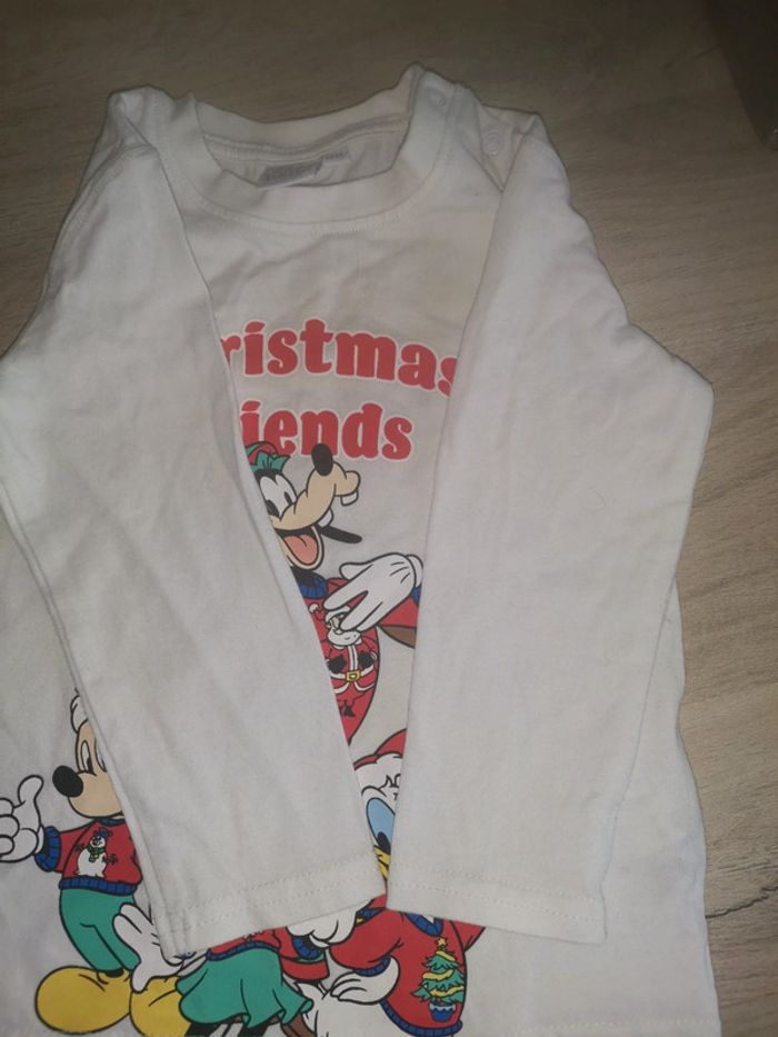 T-shirt manches longues Noël Disney 18 mois - photo numéro 3