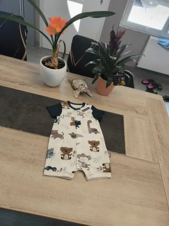Combishort coton léger garçon 9 mois 74cm Petit Béguin