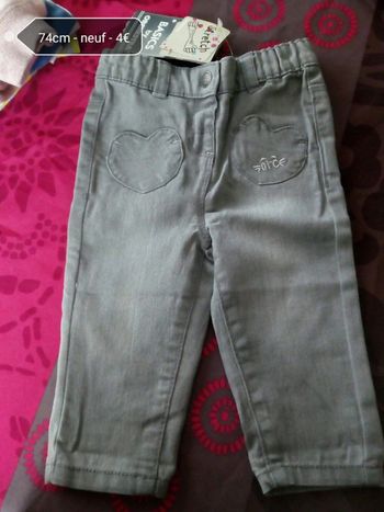 Pantalon / jeans  fille taille 74cm  / 9-12mois