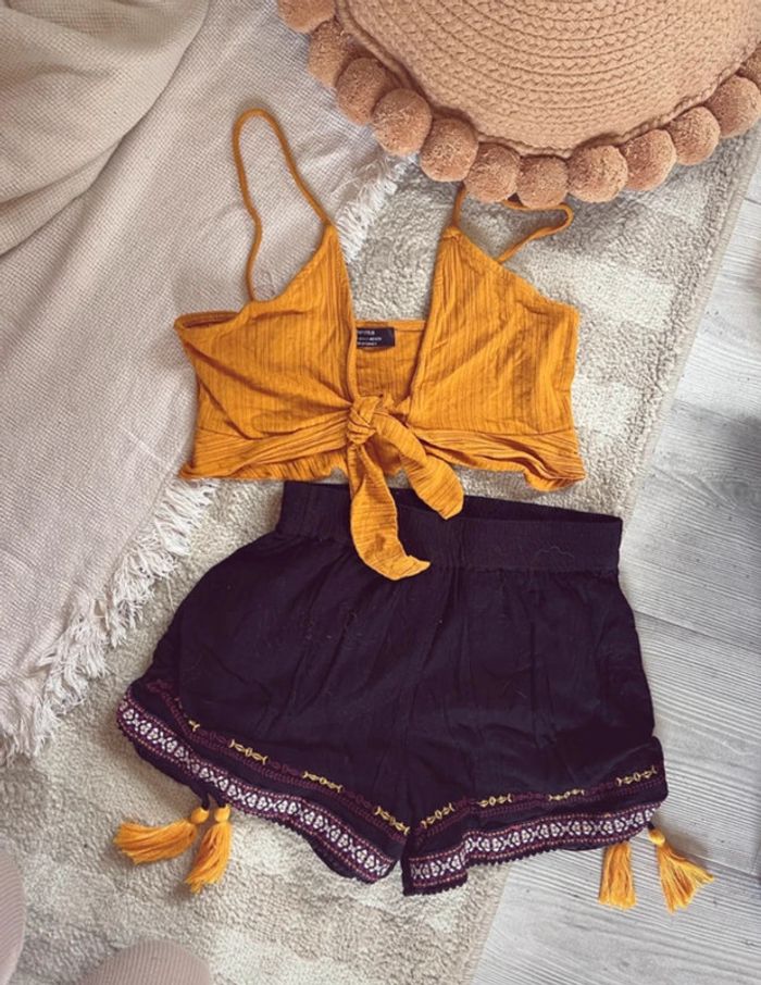 Ensemble short et haut court à noué bershka primark