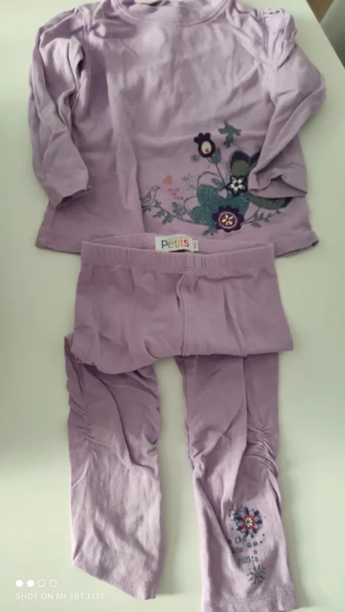 Ensemble mauve motif fée et carosse la compagnie des petits