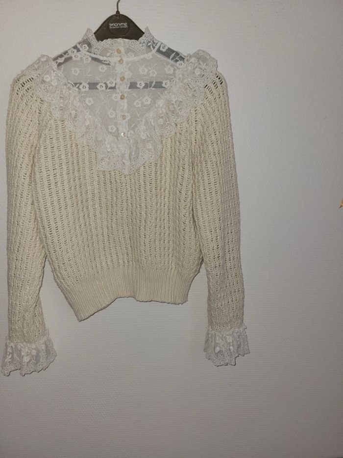 Pull tricot romantique avec volants beige zara - photo numéro 9