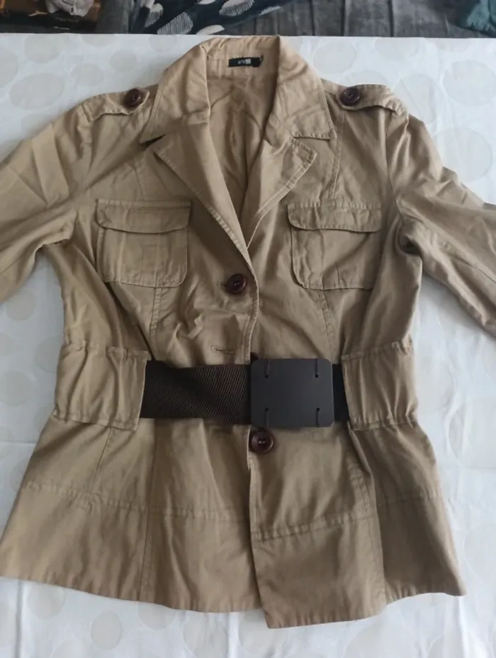 Veste blazer femme Autre Ton taille 38 style rétro chic cintrée avec ceinture intégrée