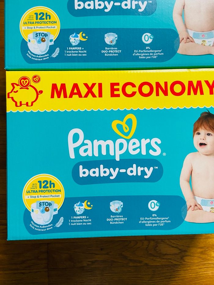 2 maxi packs couches Pampers Baby Dry taille 4 - photo numéro 3