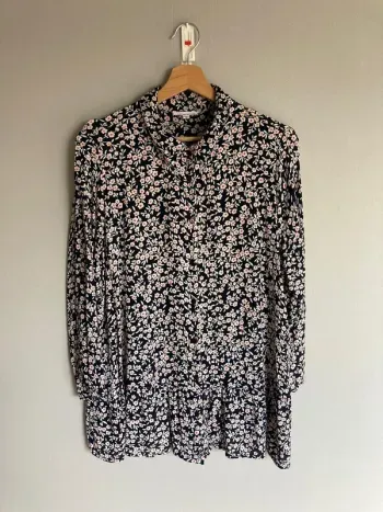 Chemisier femme Paprika taille 2 – Motif fleuri – Manches 3/4 – Très bon état