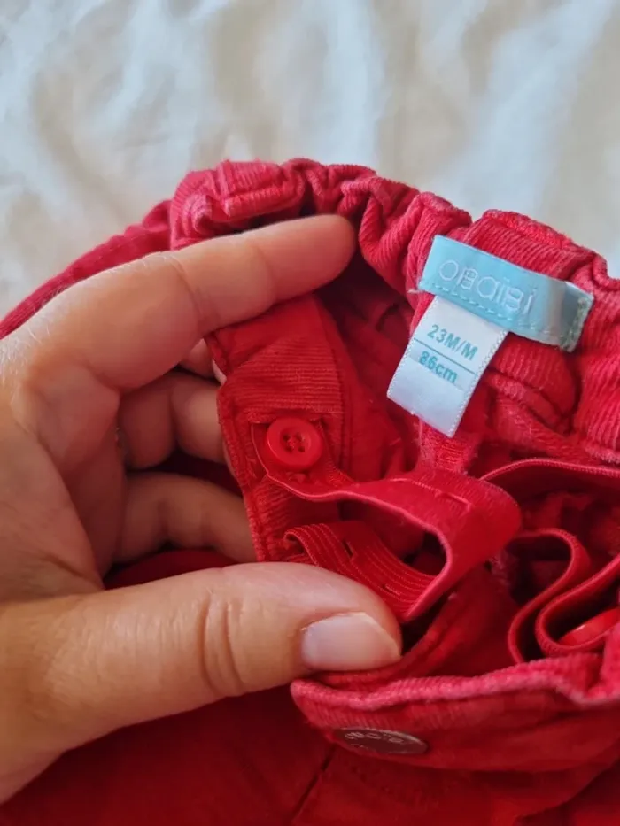 Pantalon réglable rouge 86cm - photo numéro 4