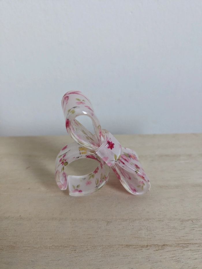 Grosse bague nœud fleurs - photo numéro 2