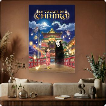 Affiche film animation “Le Voyage de Chihiro” poster cinéma Studio Ghibli A3 Sans cadre