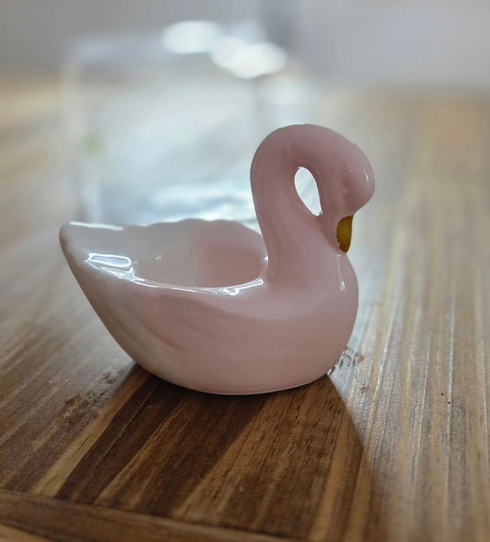 Cygne rose en céramique – déco élégante / bougeoir / vide-bijoux – neuf en boîte BB - photo numéro 5