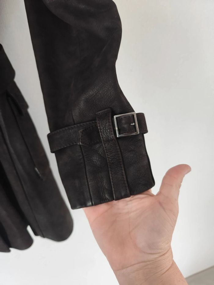 Trench manteau veste 3/4 en cuir - photo numéro 7