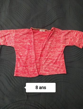Gilet rouge et blanc Lisa Bahia 8 ans