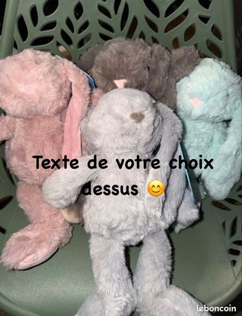 Lapin peluche prénom naissance