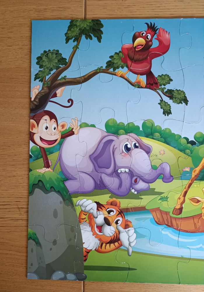 Xl Puzzle de sol "La vie dans la jungle" 35 pièces 3 ans + - photo numéro 5
