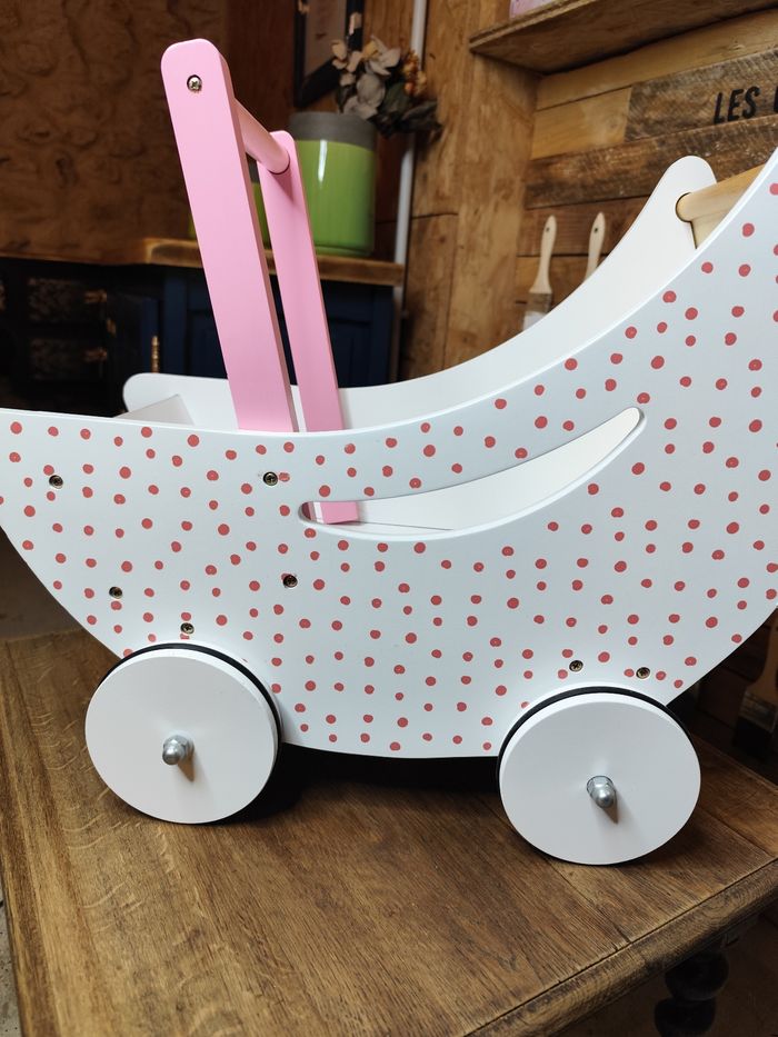Landau en bois – Chariot de marche stable pour bébé - photo numéro 4