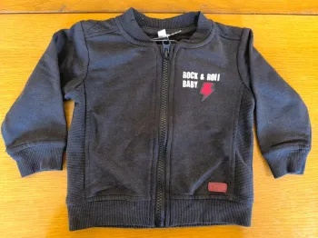 312591 veste zippée noire garçon 6 mois (68) "rock"