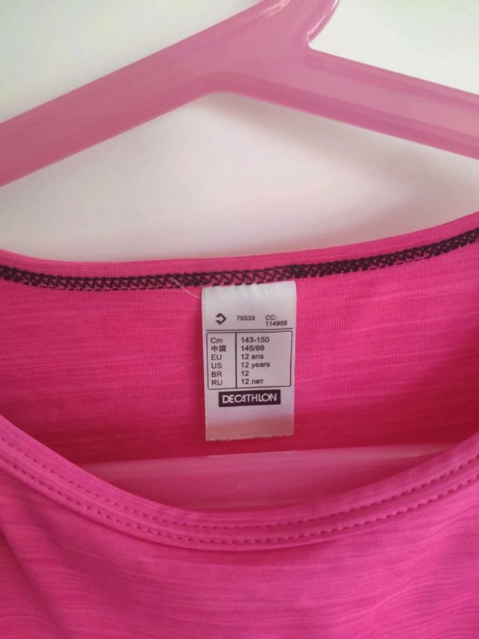 T-shirt rose fuchsia Domyos 12 ans - photo numéro 3