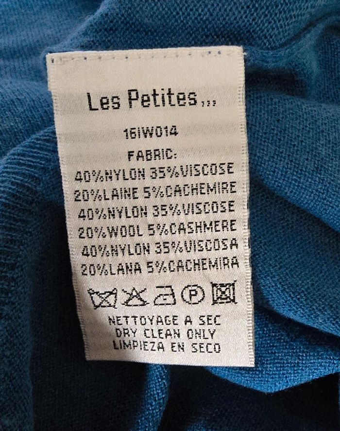 Pull bleu laine et cachemire Les Petites.. taille S - photo numéro 5