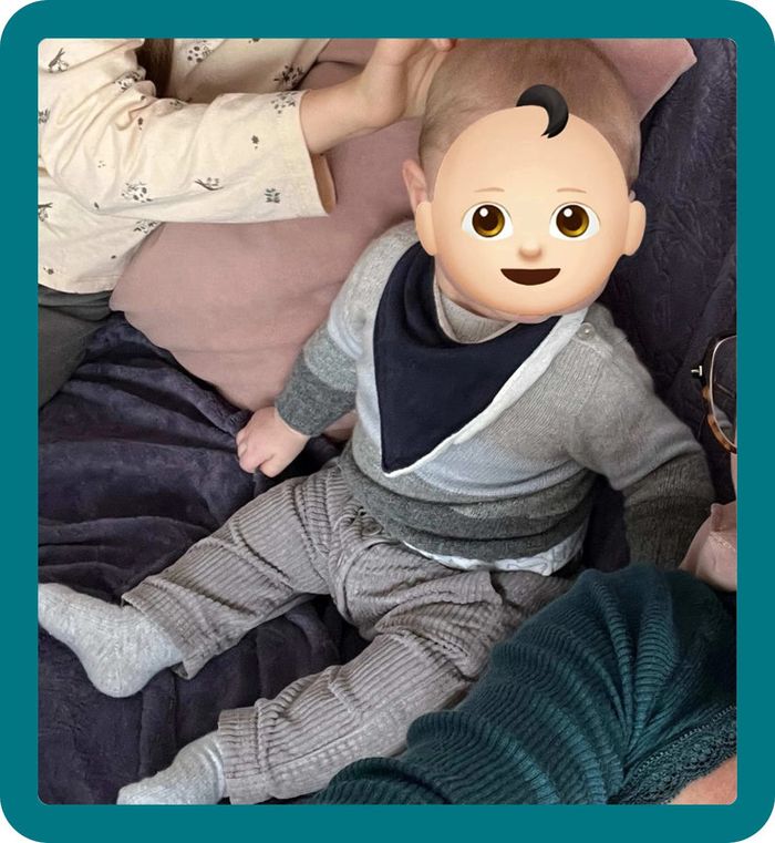 Pull camaïeu bleu gris laine et cachemire 3 mois - Kuxo - photo numéro 2