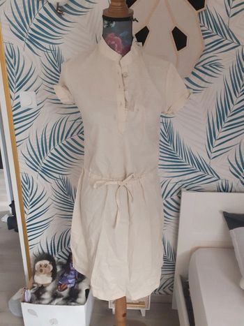 Robe mi longue lin coton S