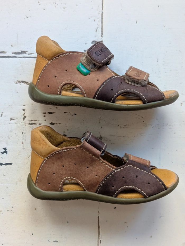 Sandales en cuir marron Kickers – Taille 23 - photo numéro 3