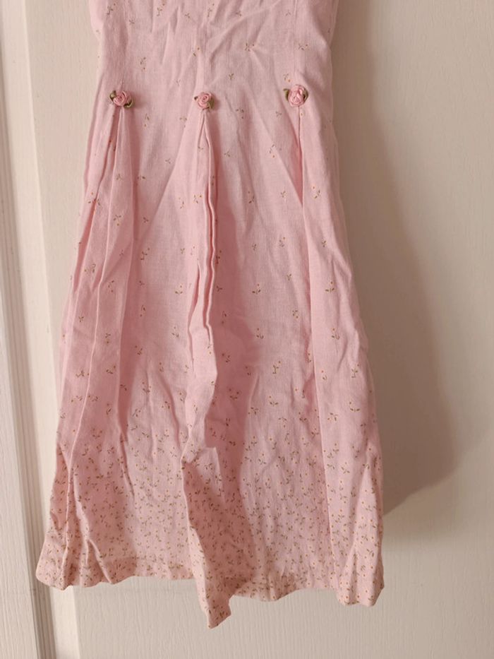 Robe de cérémonie rose poudré avec petites fleurs 5 ans neuve - photo numéro 3