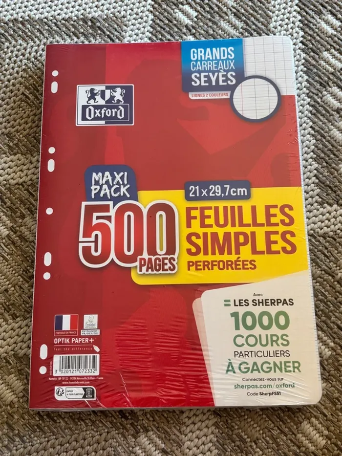 Lot stylos Bic et feuilles de copies simples et double - Oxford - photo numéro 2