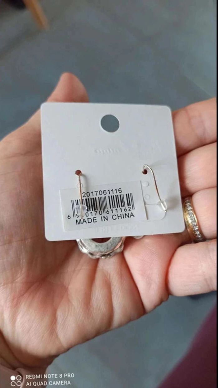 Boucles d'oreilles roues argenté - photo numéro 3