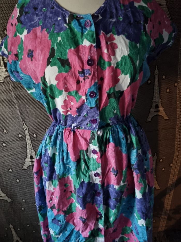 Robe à fleurs vintage taille 38-40 - photo numéro 2