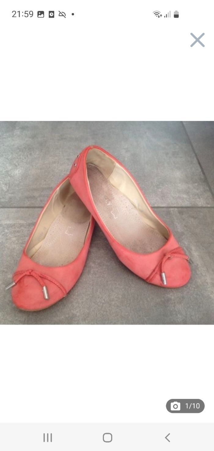 Ballerines saumon / corail pointure 38