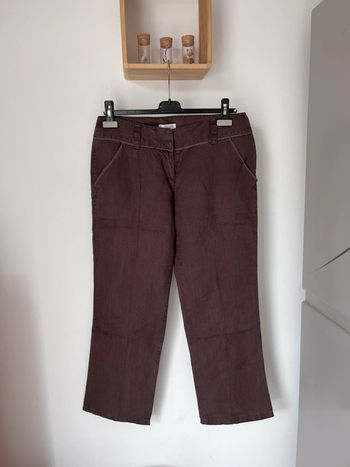 Pantalon marron en lin