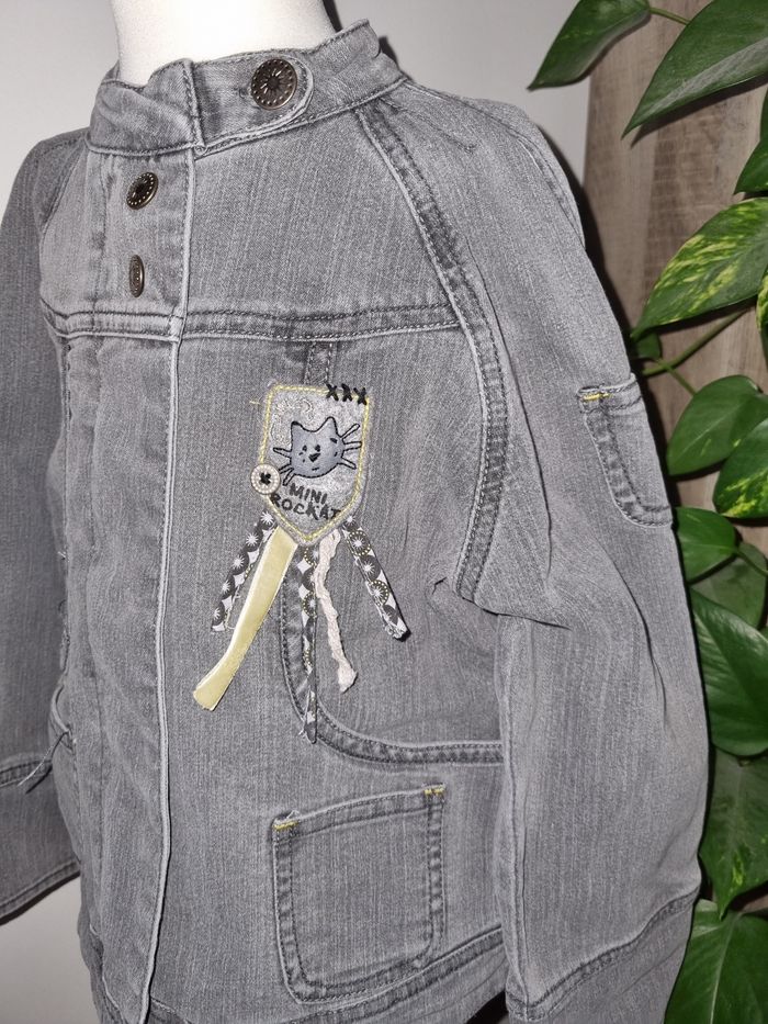 Veste en jean gris style perfecto Sergent Major 6 ans - photo numéro 4