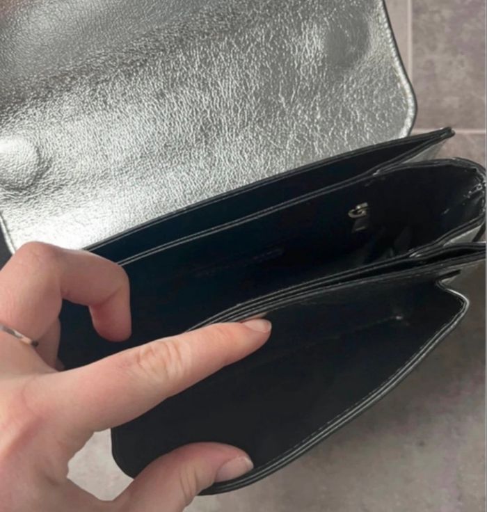 Sac bandoulière minelli argenté - photo numéro 9