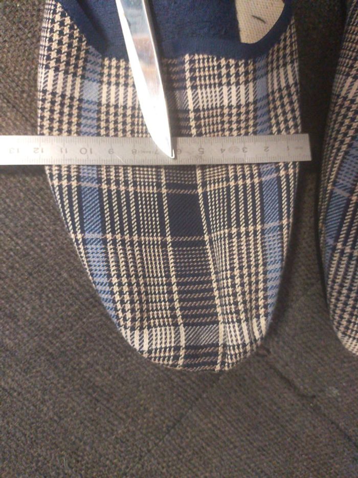 Chaussons homme T 42 neufs carreaux bleu - photo numéro 4
