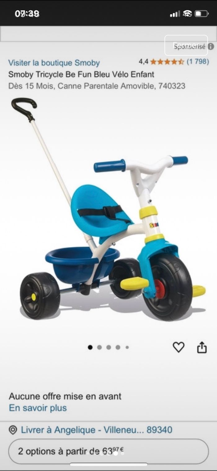 Vélo 2 en 1 enfants smoby