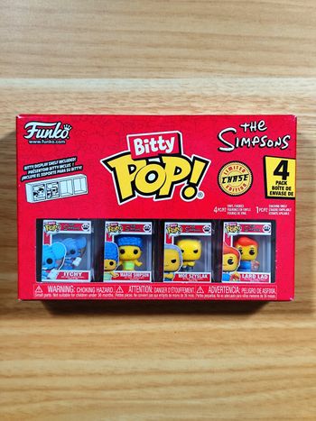 Boîte 4 Bitty Pop! The Simpsons - Itchy, Marge, Moe, Lard Lad (Chase Edition)