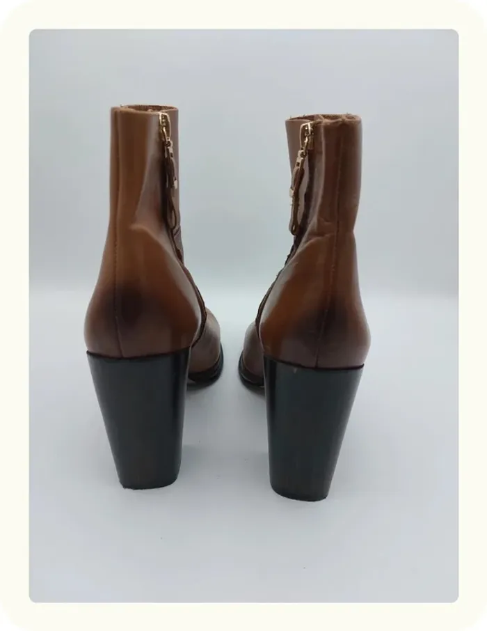 Bottines femme en cuir Massimo Dutti - photo numéro 4