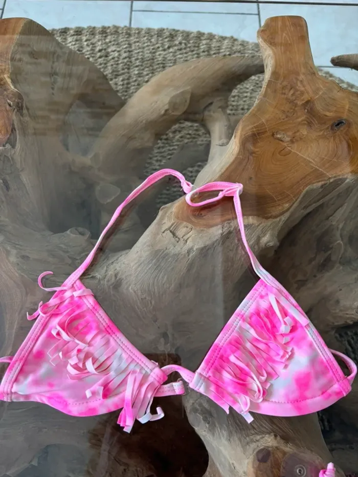 Maillot de bain 2 pièces Goldenpoint rose blanc 10 ans - photo numéro 3