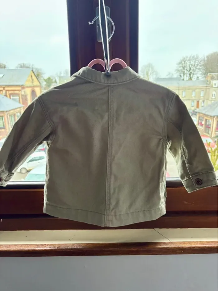 Veste en jean kaki bébé fille taille 6/9mois - photo numéro 4