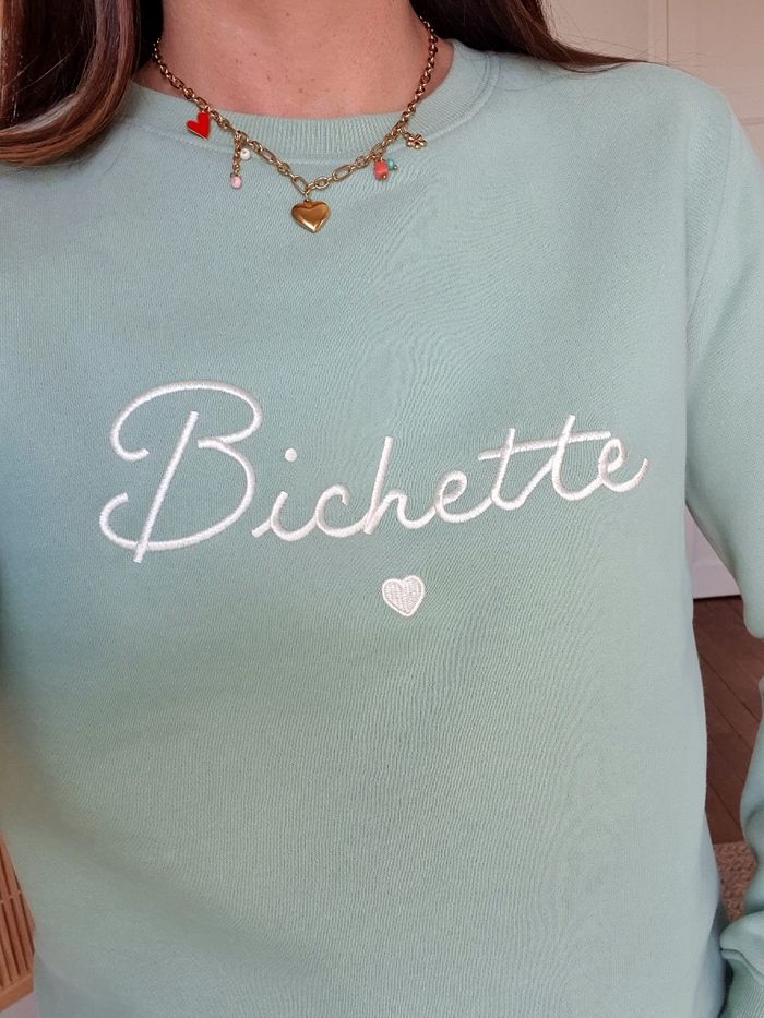 Sweat molletonné Bichette vert d'eau Taille M - photo numéro 4