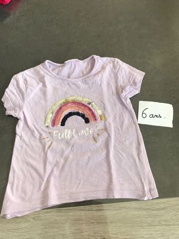 Teeshirt manches courtes arc en ciel