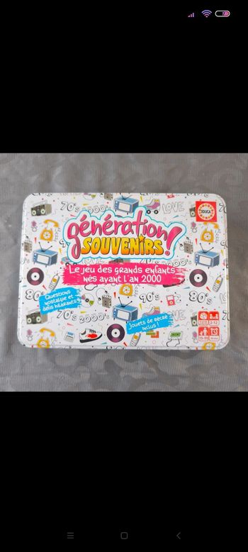 Jeu Génération souvenirs