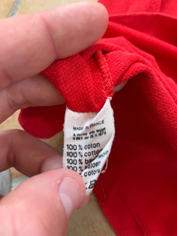 Polo vintage Lacoste Rouge - photo numéro 7